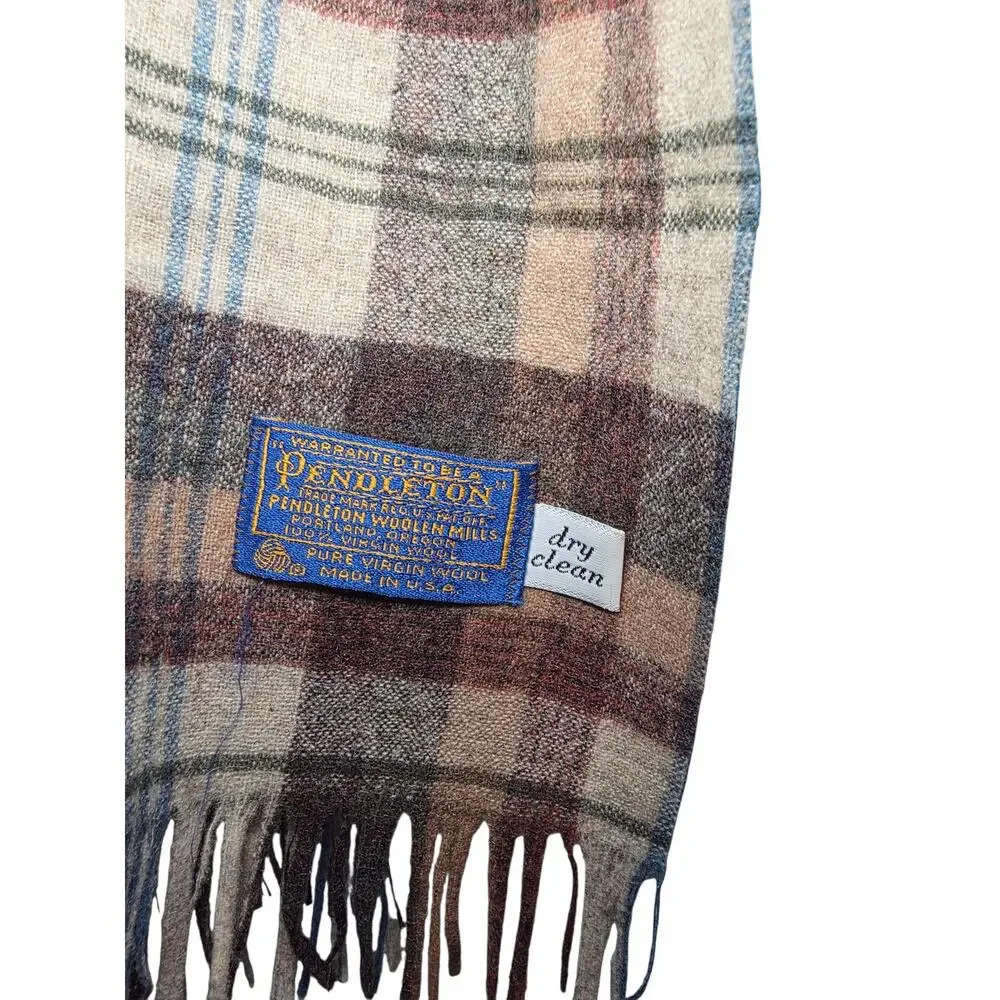 Lot of 3 Plaid Scarves Pendleton Wool + Plush Apparel Oversized Wrap